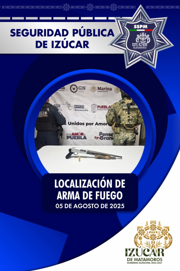 Aseguran arma durante operativo en San Juan Raboso