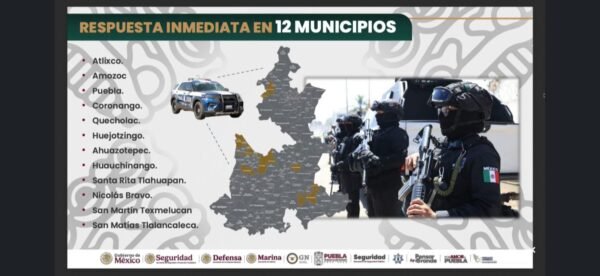 Reportan 22 incidentes en 12 municipios poblanos