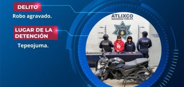 Detienen en Tepeojuma a pareja tras asalto y persecución